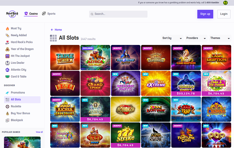 Online slots at Hard Rock Bet Casino in New Jersey