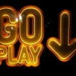 A glowing yellow neon sign reads 'GO PLAY' against a dark backdrop.